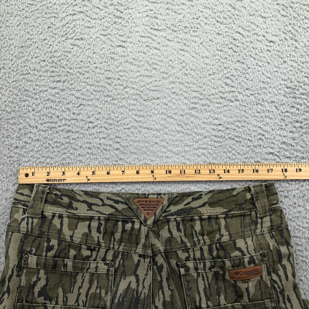 Columbia Pants Mens 34x34 Green Camo Cargo Relaxed Straight PFG Outdoor Hunting